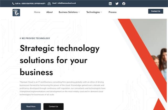 Titanium Cloud IT services website