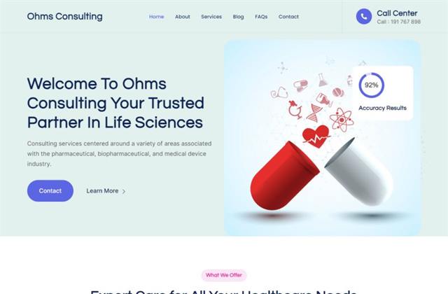 OHMS Consulting medical and pharma website